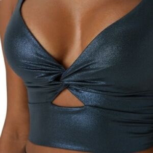 Shimmering Metallic Crop Top